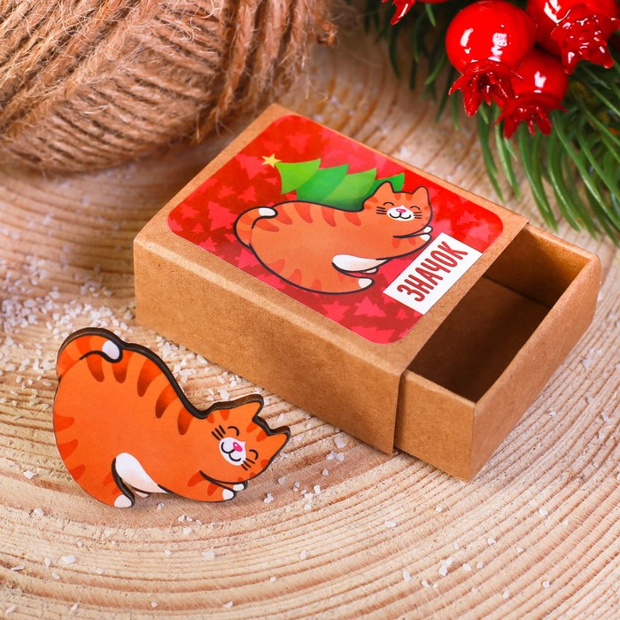 Значок в коробочке "Кот"