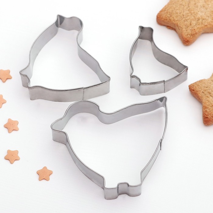Набор форм для вырезания печенья 7х6 см "Цыпленок", 3 шт