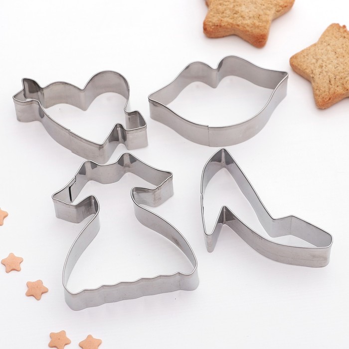 Набор форм для вырезания печенья "Леди", 4 шт