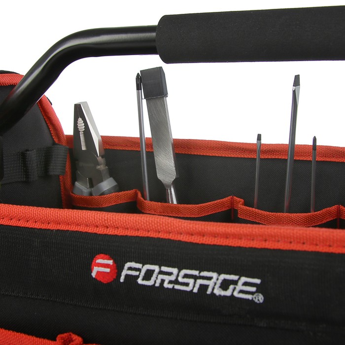 Сумка для инструментов Forsage, открытого типа, 500х250х320мм, 31 карман, каркаc