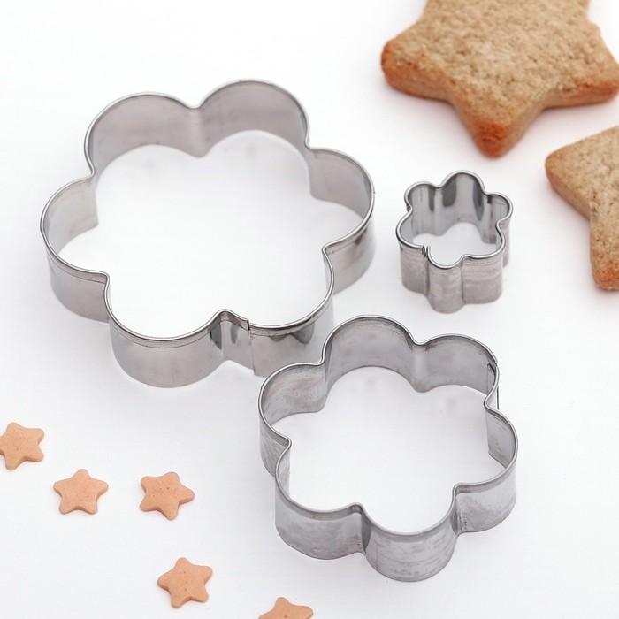 Набор форм для вырезания печенья "Цветок", 3 шт