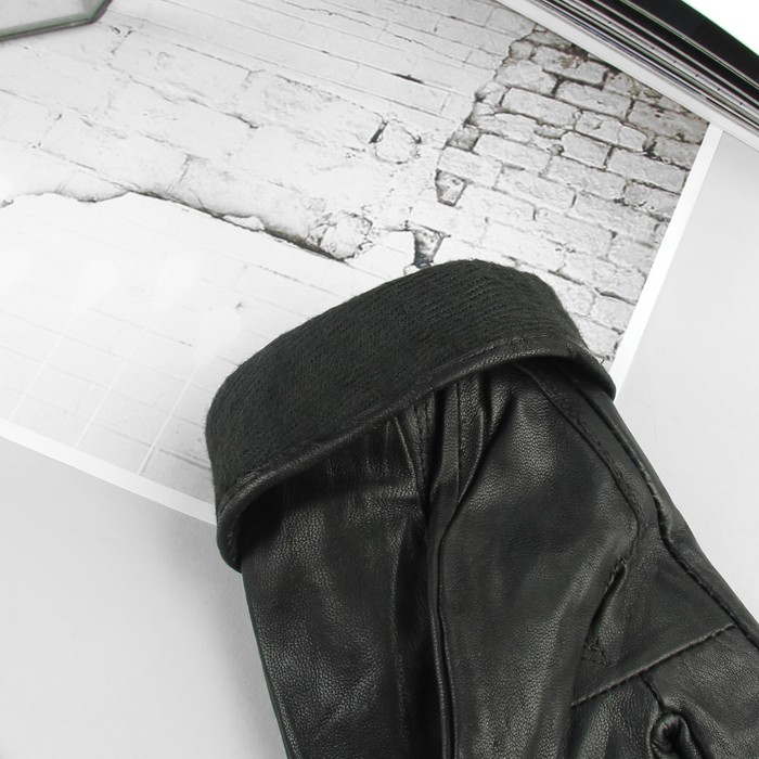 Перчатки мужские, размер 11,5, подклад флис, цвет чёрный