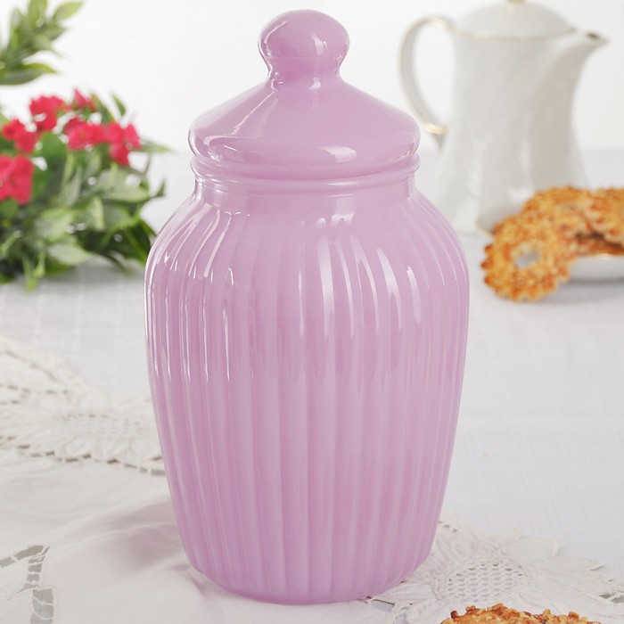 Банка "Луана" с крышкой сиреневая 2,1 л