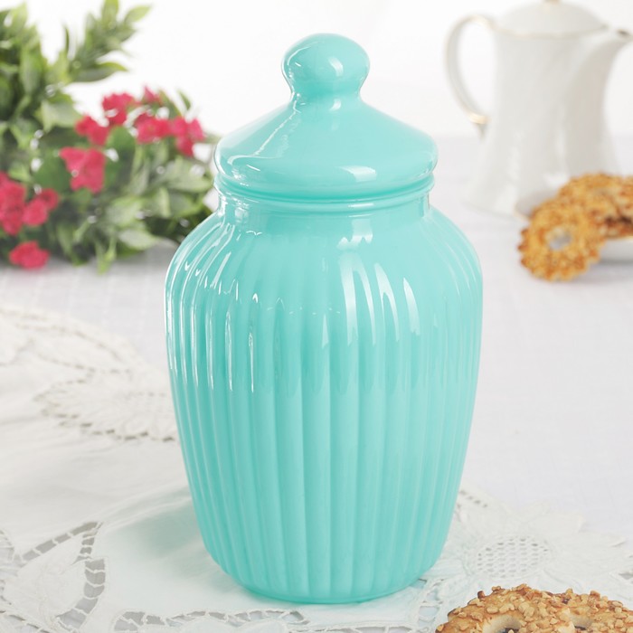 Банка "Луана" с крышкой бирюзовая 2,1 л