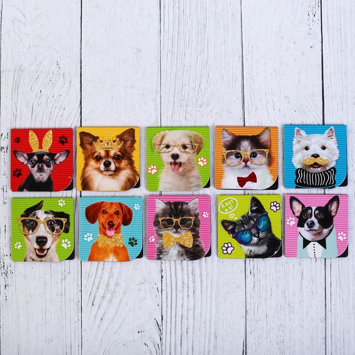 Магнитные закладки в коробке "Книжные милашки-обнимашки", 10 шт.