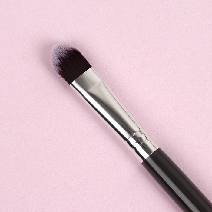 Кисть для макияжа универсальная, скруглённая, 18,5см, цвет серый