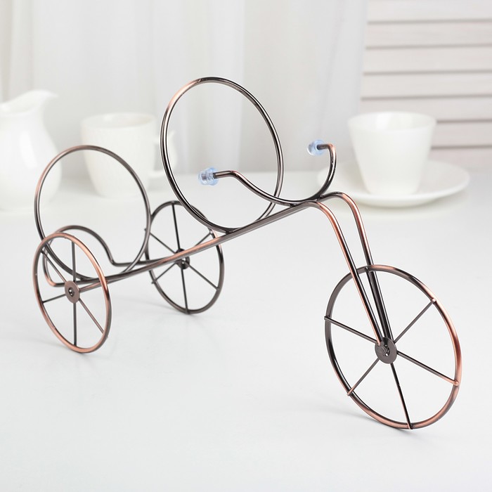 Подставка для бутылки "Велосипед" 32х10,5х19 см, цвет коричневый