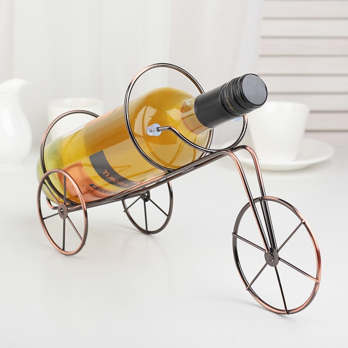 Подставка для бутылки "Велосипед" 32х10,5х19 см, цвет коричневый