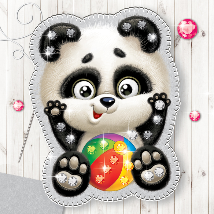 Набор для создания игрушки из фетра с термонаклейкой "Панда"