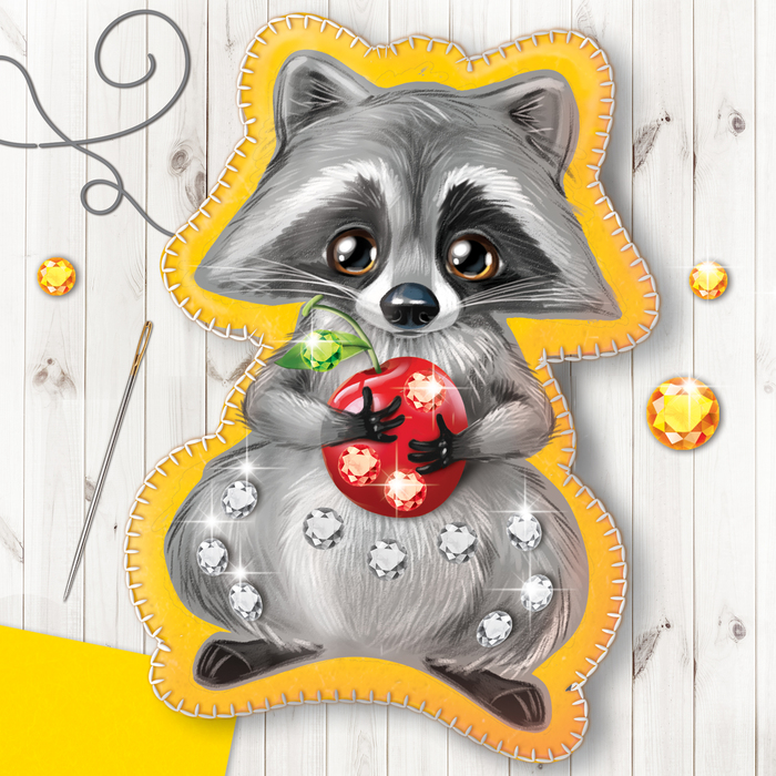 Набор для создания игрушки из фетра с термонаклейкой "Енот"