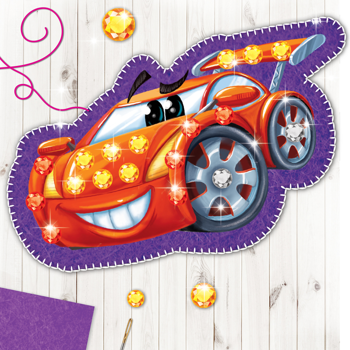 Набор для создания игрушки из фетра с термонаклейкой "Машинка"