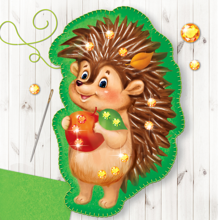 Набор для создания игрушки из фетра с термонаклейкой "Ежик"