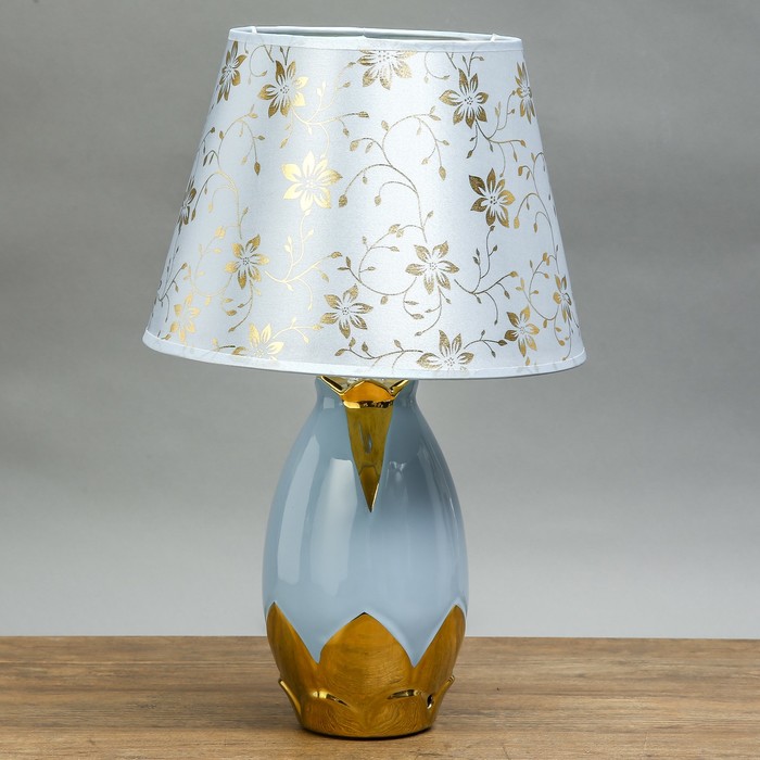 Лампа настольная керамика "Небеса" голубая+золото Е14 25W