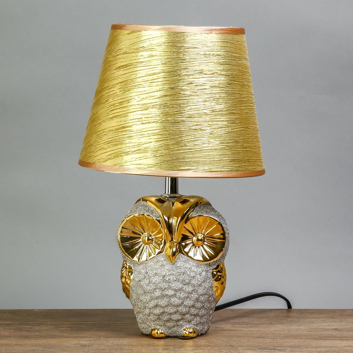 Лампа настольная керамика "Золотой филин" Е14 25W 34х20х20 см