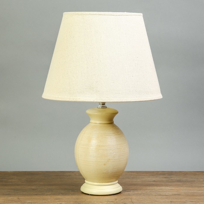 Лампа настольная керамика "Песок" сливочная Е14 25W 39,5х25х25 см