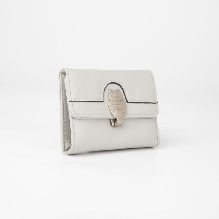 Кошелёк женский, 4 отдела, для карт, для монет, цвет серый