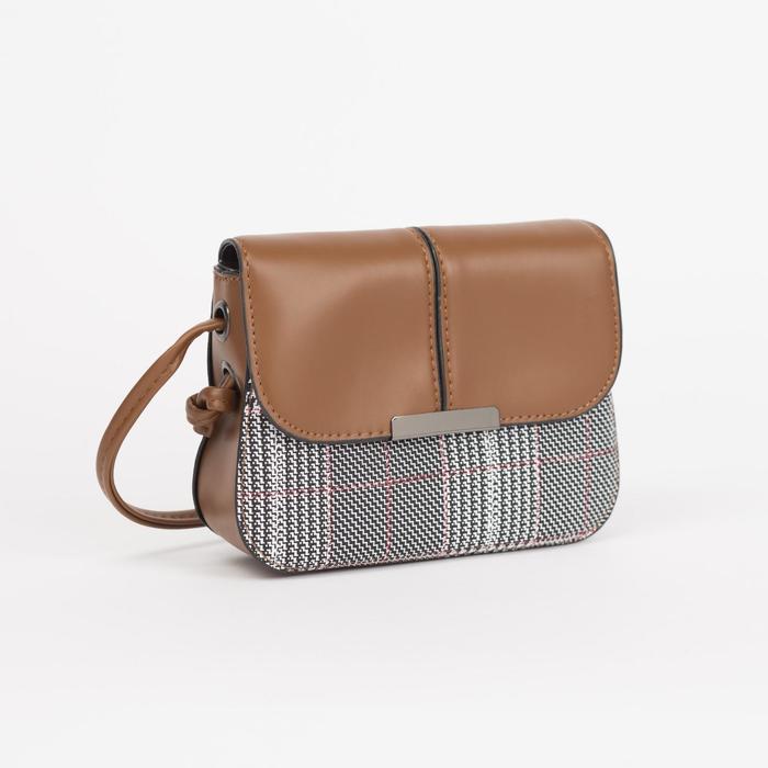 Сумка женская, отдел на молнии, регулируемый ремень, цвет коричневый