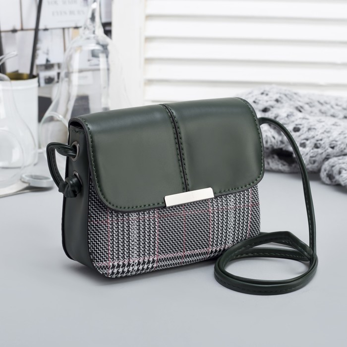 Сумка женская, отдел на молнии, регулируемый ремень, цвет зелёный