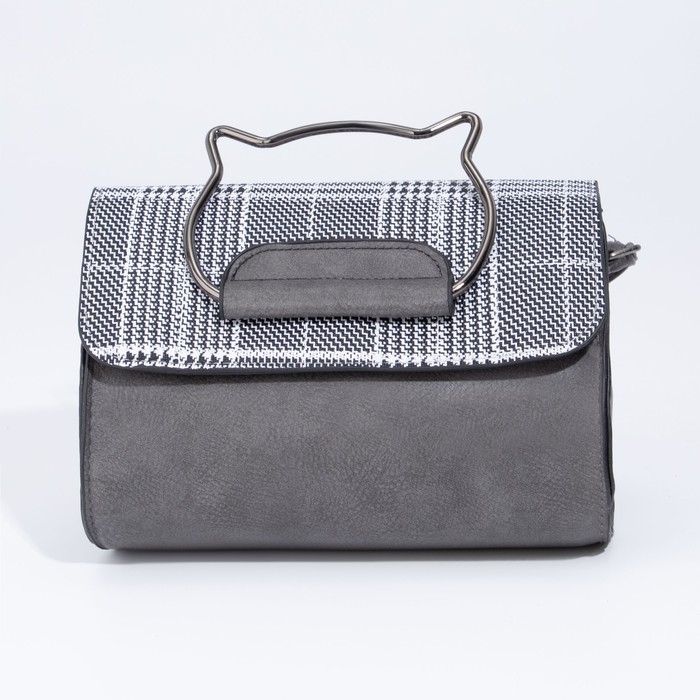 Сумка женская, отдел на молнии, регулируемый ремень, цвет серый