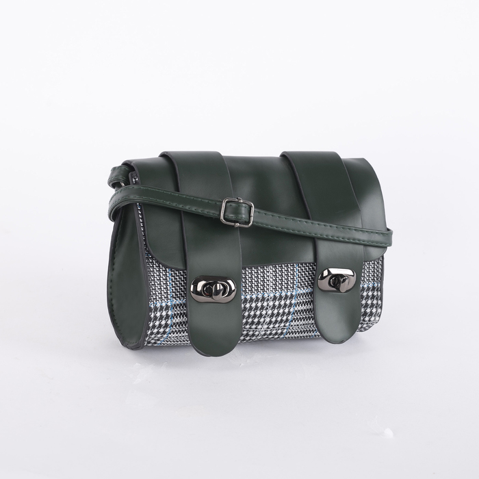 Сумка женская, отдел на молнии, регулируемый ремень, цвет зелёный