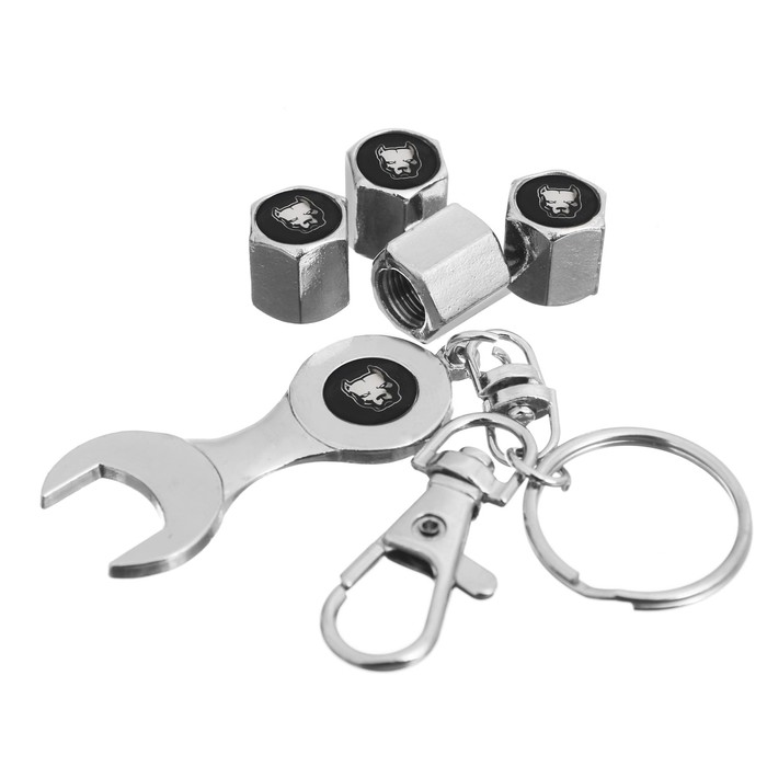 Колпачки для ниппеля "Питбуль", 4 шт., ключ