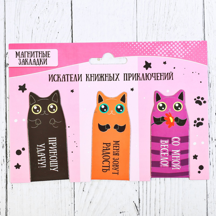 Магнитные закладки "Искатели книжных приключений", 3 шт.