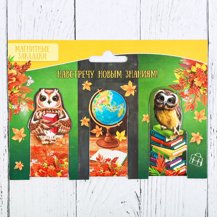 Магнитные закладки "Навстречу новым знаниям", 3 шт.