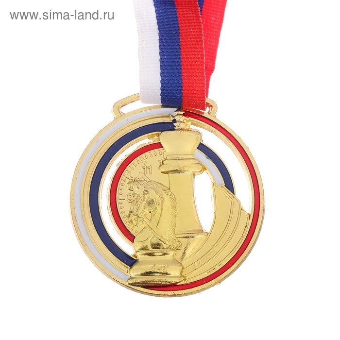 Медаль тематическая «Шахматы», золото, d=6 см