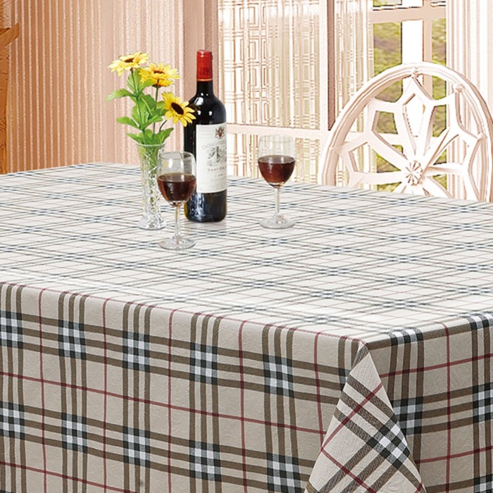 Готовая скатерть "Донна Роза", 0356-3B, Клетка, прямоугольник 122х152 см