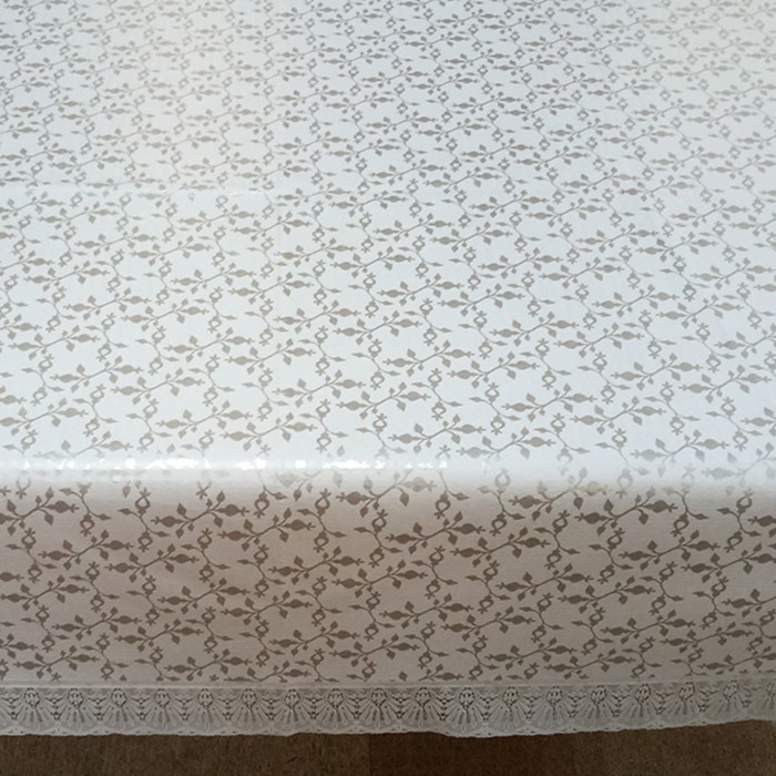 Готовая скатерть "Донна Роза", 0419-2A Серебряный узор, прямоугольная 122х152 см