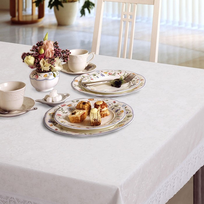 Скатерть "Meiwa" FPLUS-DAMASK, 152х264 см, белая