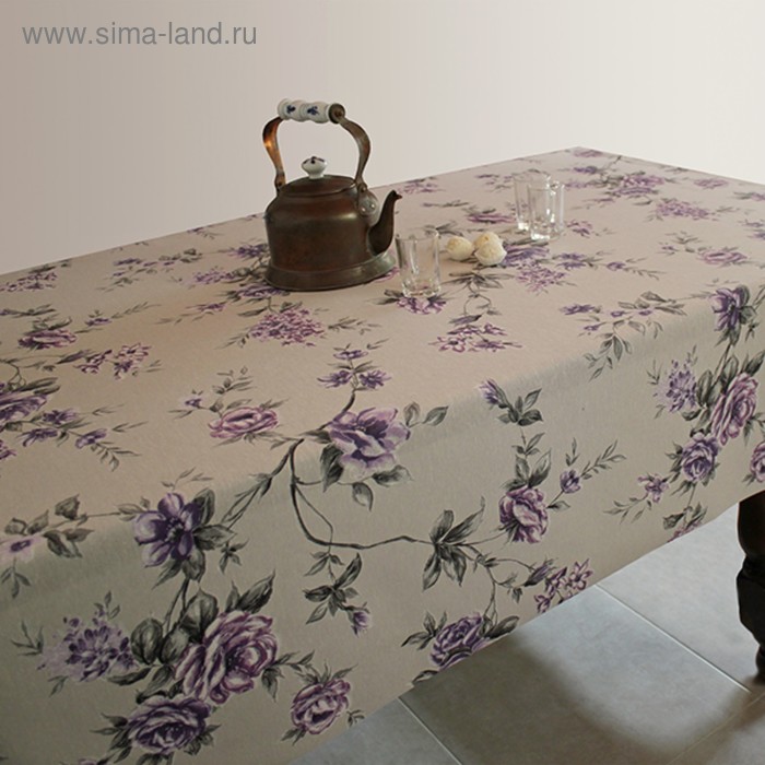 фото Скатерть alba вальс цветов фиолетовая 140х200 см protec textil