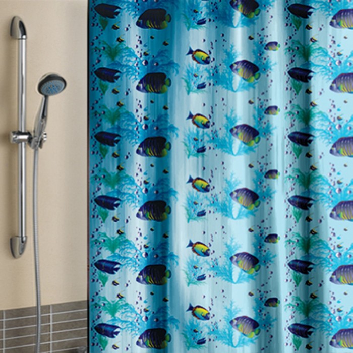 Штора для ваннной комнаты, 180х180 см, ПВД Кораллы