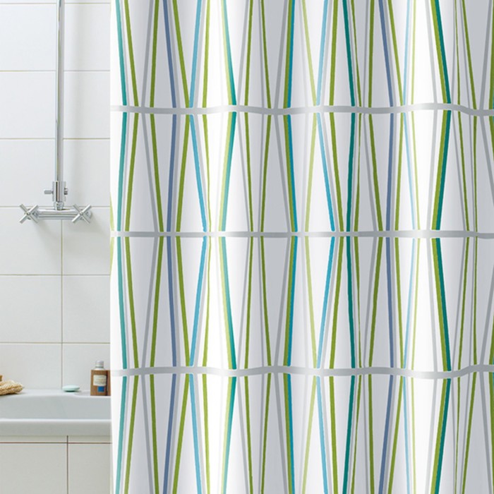 Штора для ваннной комнаты, 180х200 см, Bambu зеленая