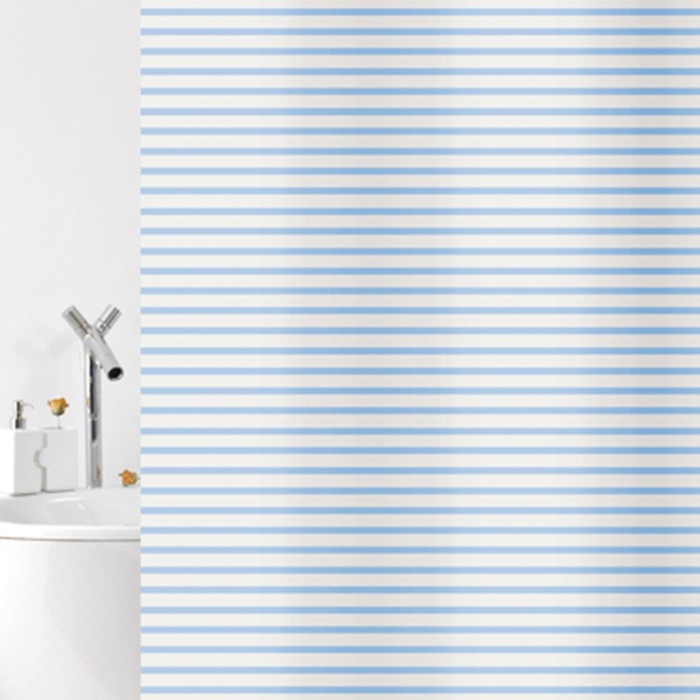 Штора для ваннной комнаты, 180х200 см, Verga синяя
