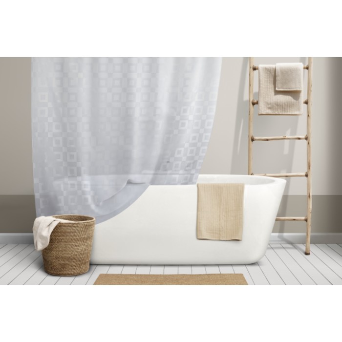 фото Штора для ванной комнаты dama, 240 х 200 см, белая bacchetta
