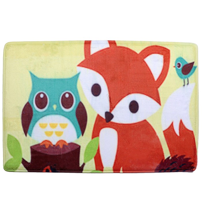 Коврик для ванной "Верные друзья совёнок и лисёнок"