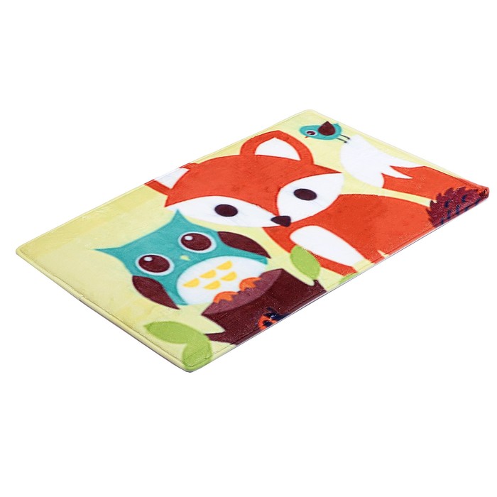 Коврик для ванной "Верные друзья совёнок и лисёнок"