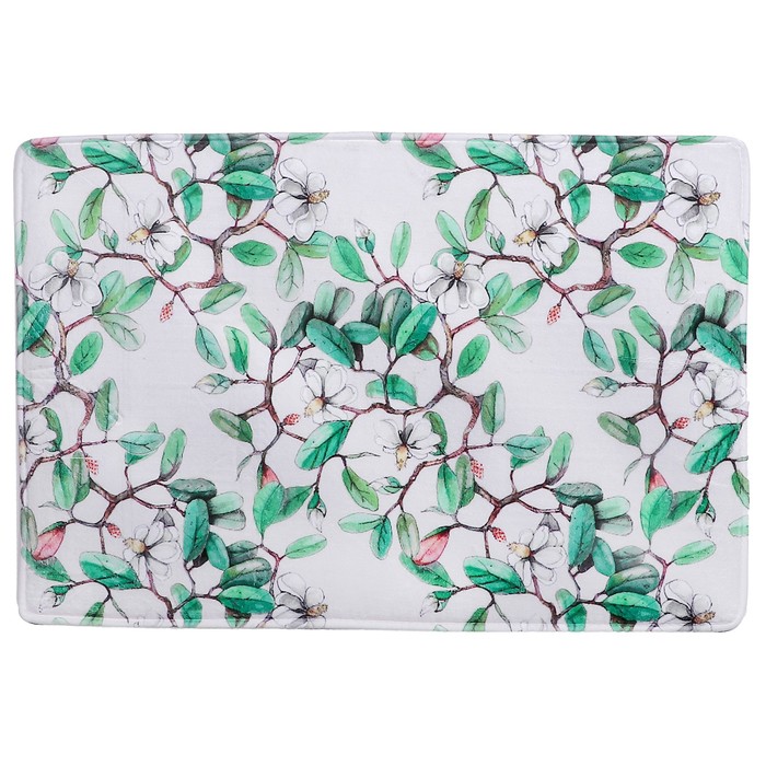 Коврик для ванной "Дерево с белыми цветми"