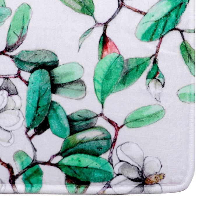 Коврик для ванной "Дерево с белыми цветми"