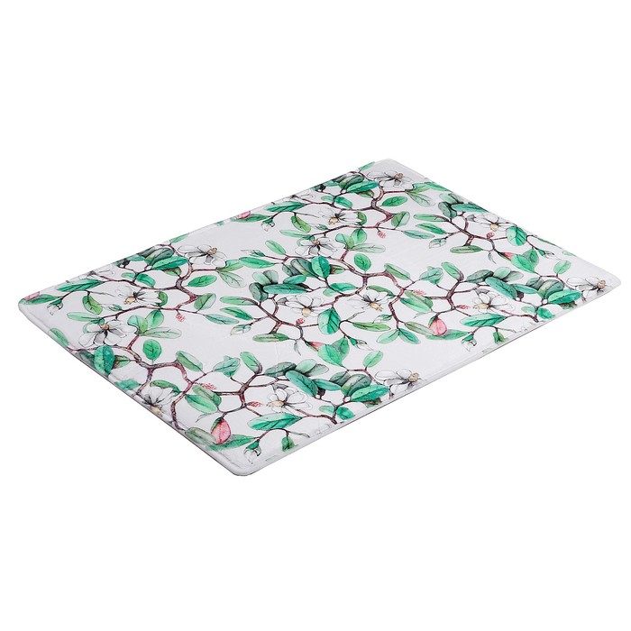 Коврик для ванной "Дерево с белыми цветми"