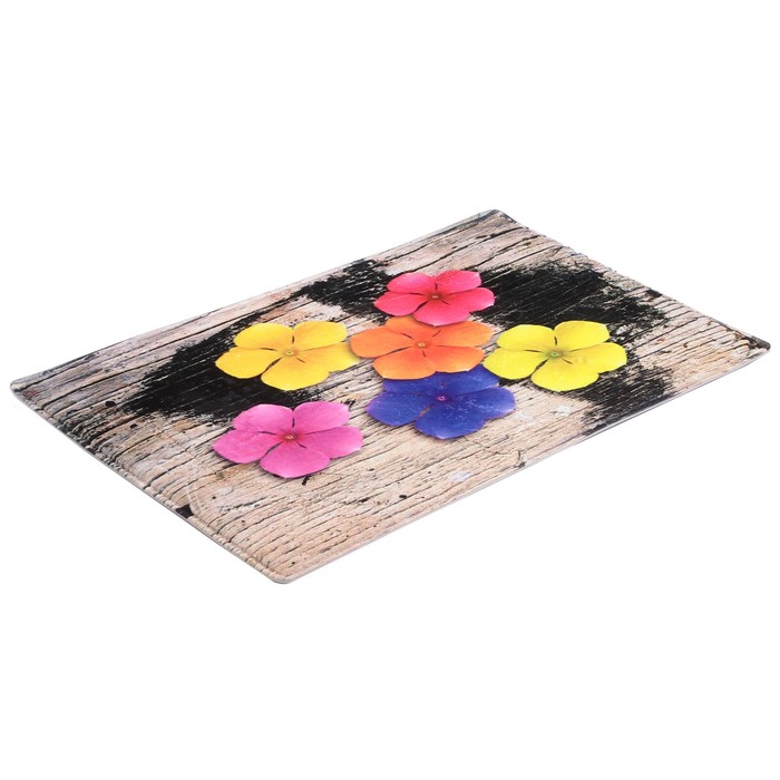 Коврик для ванной "Доска цветы"
