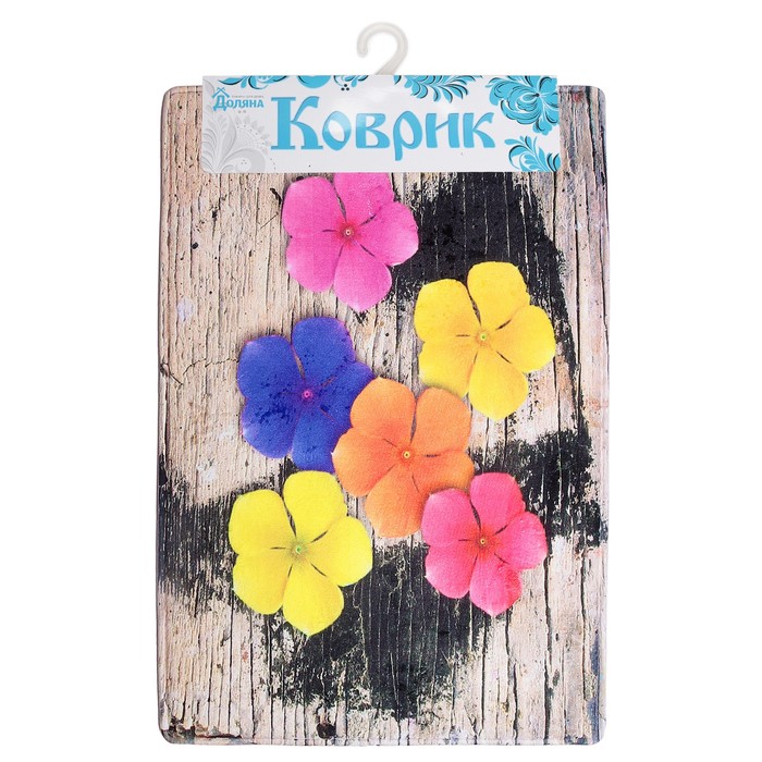 Коврик для ванной "Доска цветы"