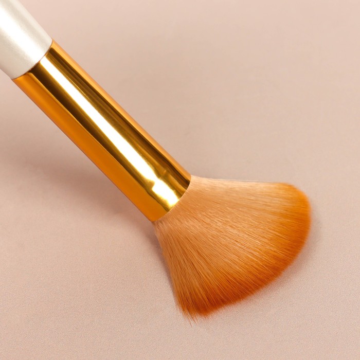 Набор кистей для макияжа «Квадраты», 7 предметов, на кнопке, цвет синий