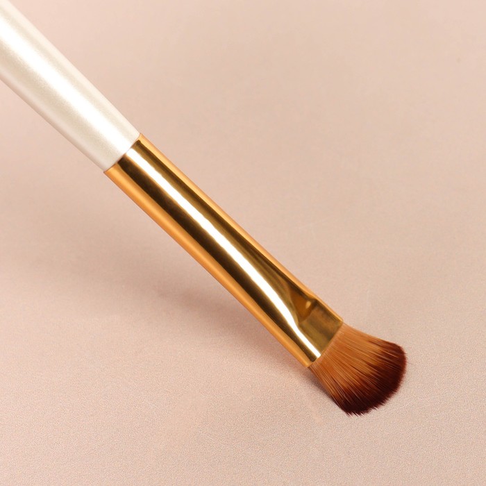 Набор кистей для макияжа «Квадраты», 7 предметов, на кнопке, цвет синий