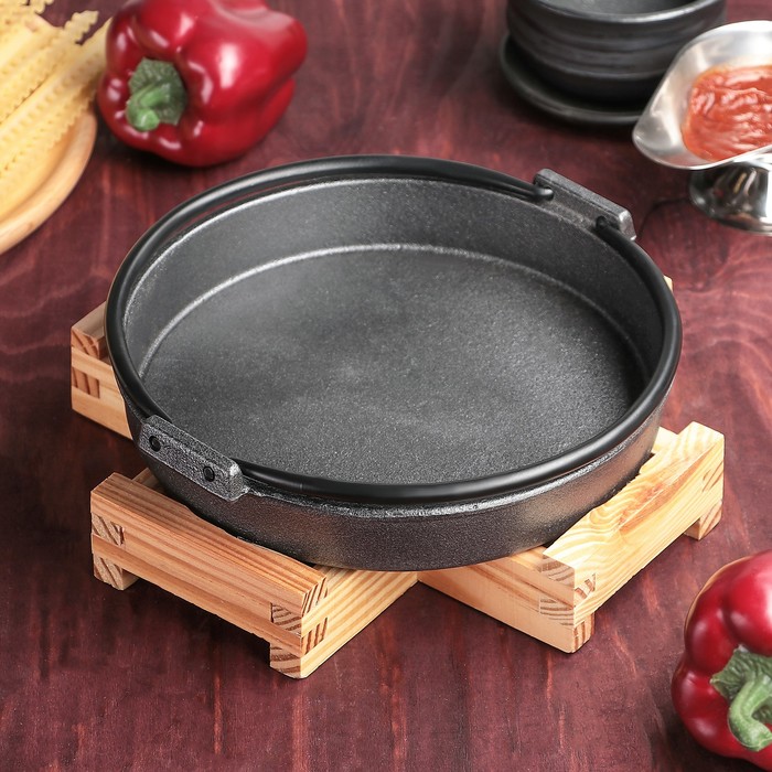 Котелок на деревяннойподставке с ручкой "Хемминг" 22х3,5 см