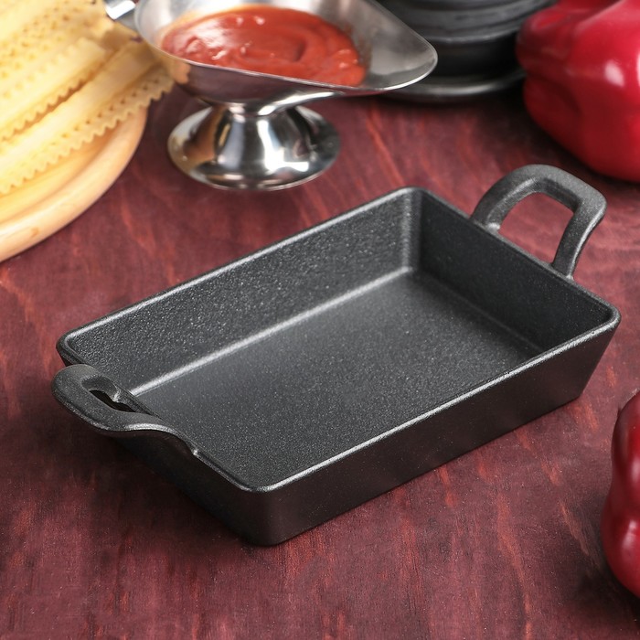 Сковорода "Прямоугольник. Глубокий", чугунные ручки