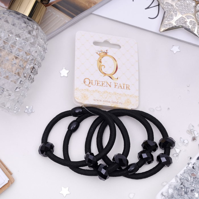 Резинка для волос "Грация" (цена за штуку) грани черный