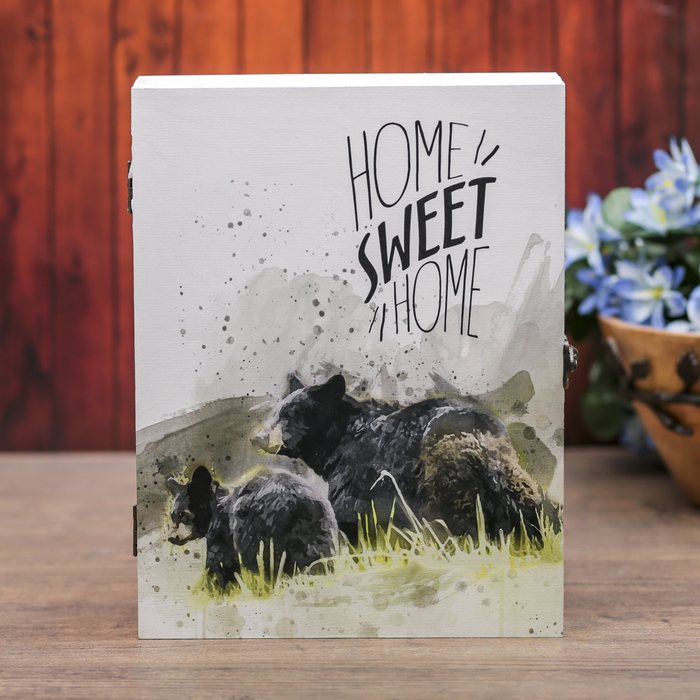 Ключница фанера "Мишки" 20х26х6,5 см