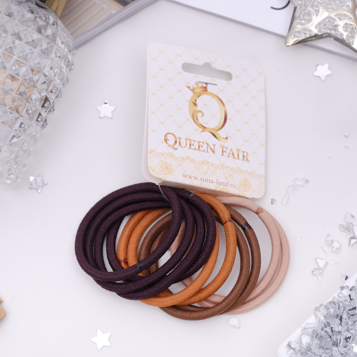 Резинка для волос "Бэлла" набор 10 штук коричневые тона